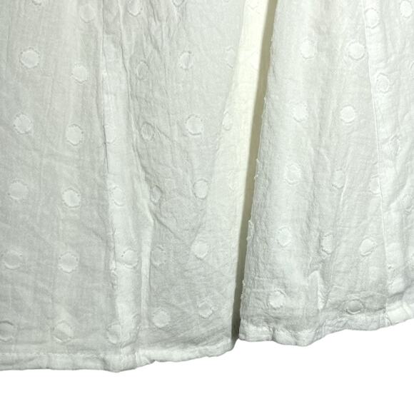 Innika Choo White Embroidered Floral Puff Sleeve Full Button Madonna Mini Dress - Picture 13 of 16